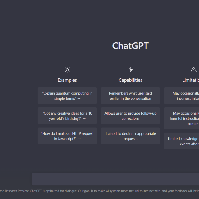 A screen grab of the ChatGPT interface