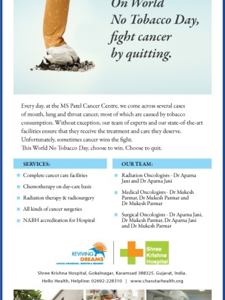 An ad about quitting smoking for World No Tobacco Day.